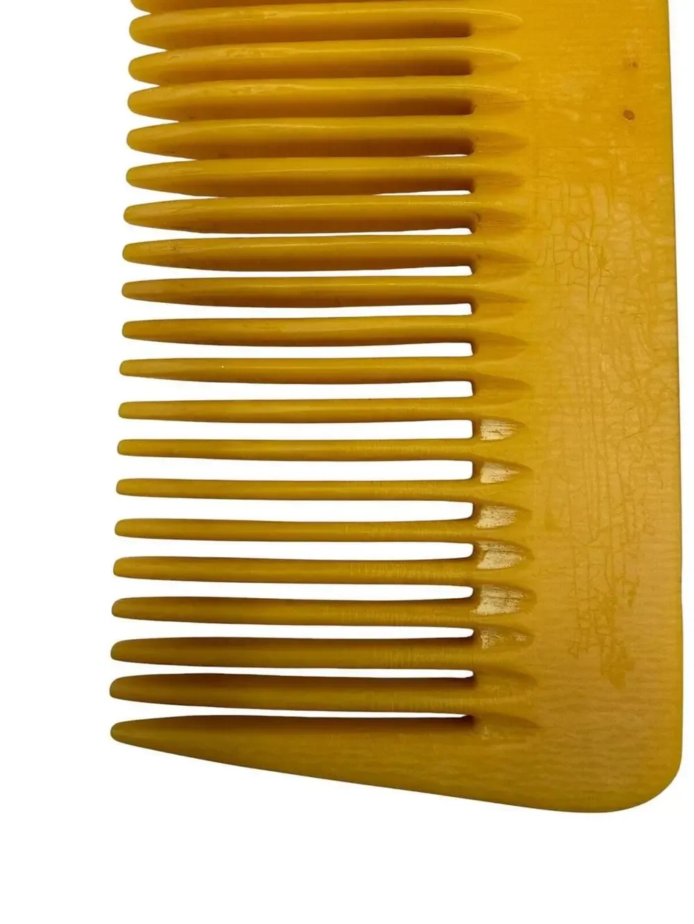 Vintage Yellow Celluloid Shoehorn and Hair Comb Set, Vanity Decor